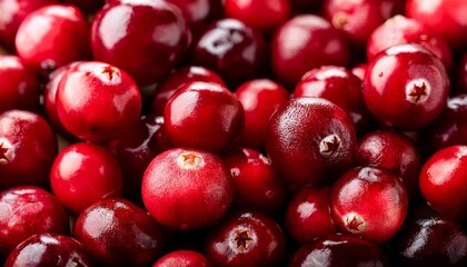 Fresh Red Cranberries Close Up