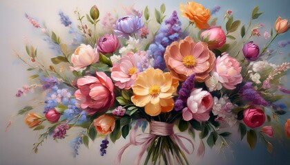 Bouquet Of Flowers Oil Painting Art