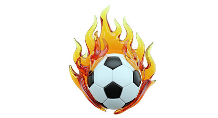 Obraz premium Soccer ball on fire