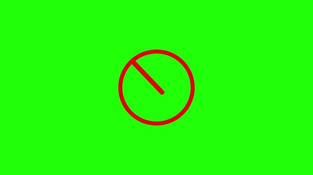 A vibrant green background features a simple incomplete red circle with a short angled line segment extending from it high quality