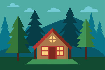 Fototapeta premium house in the woods