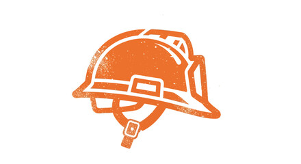 Fototapeta premium Orange Firefighter Helmet Icon