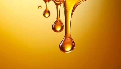 Golden Honey Drips Down Against A Soft Yellow Backdrop Creating A Visually Appealing Abstract Image