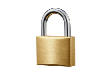 Naklejka premium Brass padlock with silver shackle isolated on black background security metal, Isolated On White Background, Png Transparent