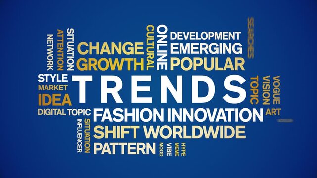 Trends animated word cloud-text design animation tag kinetic typography seamless loop.