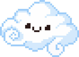 Obraz premium Air or cloud element pixel art illustration