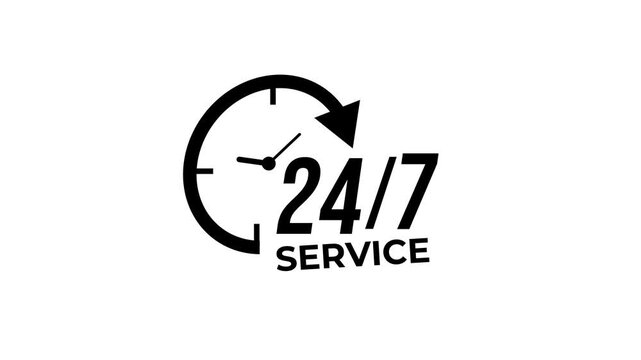 Twenty four seven service animation clock support availability 