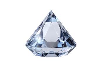 Clear faceted diamond gemstone sparkling with light reflections on black transparent crystal, Isolated On White Background, Png Transparent