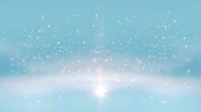 煌めく朝焼けの空と光の湖 Shimmering Sunrise Sky Over Lake 02 Pale Sky
