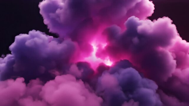 Purple Clouds with Pink Lightning Storm.