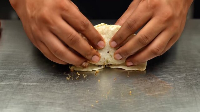Making Spicy Indian Street Food Filling with Vegetables and Yogurt
