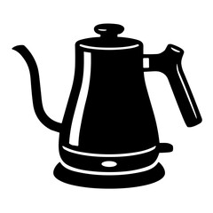 Obraz premium old kettle isolated on silhouette vector