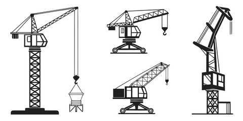 Various types of cranes used in construction and industry © Alone