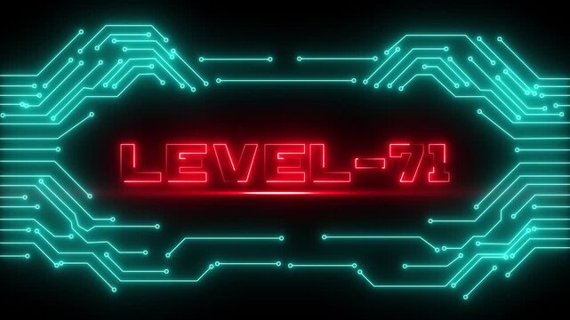 Level 71 Gaming Victory Screen with Neon Blue Glow and Esports Player Interface.