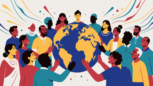Global Unity Celebration vector illustration
