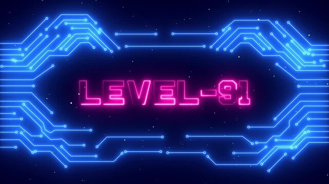 Level 91 Gaming Victory Screen with Neon Blue Glow and Esports Player Interface.