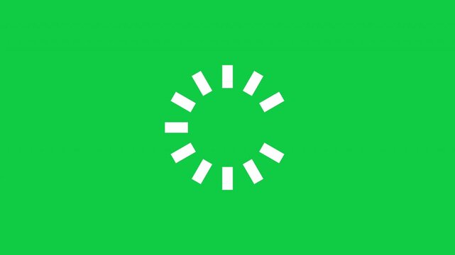 Loading Circle Radial Dash Loop Animation White Isolated On Green Background