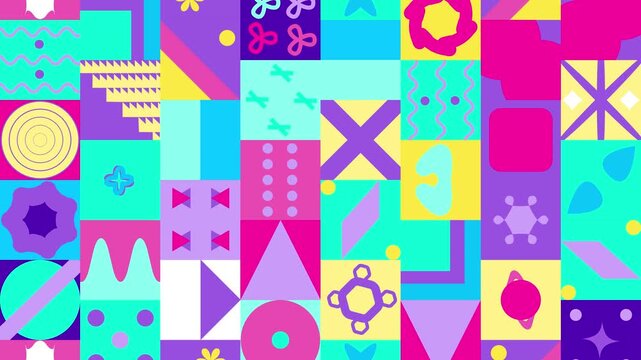 Colorful abstract geometric pattern with bright colors and modern design aesthetic