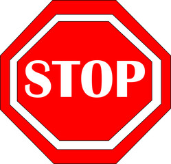 stop sign on white background
