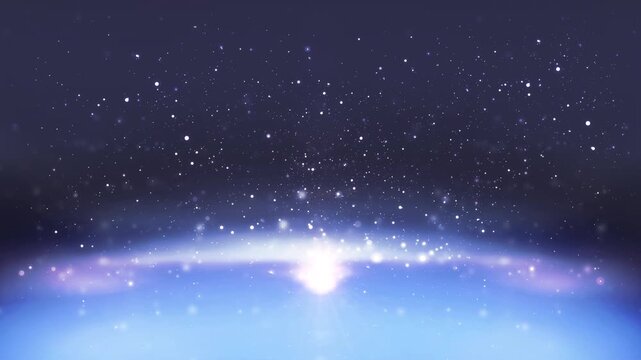 煌めく夜空と光の湖 Shimmering Night Sky Over Lake 01 Ethereal Sky