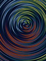 Naklejka premium Multicolored ring equalizer for sound waves. Colored sound wave rings. Blanks for creative use.