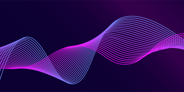 Perfect glowing pink and blue wave lines