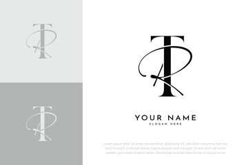 TR RT initial letter handwriting wedding monogram logo