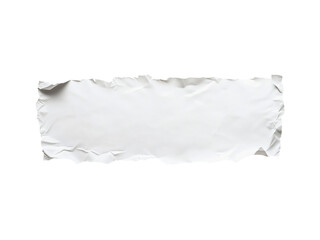 Obraz premium White Torn Crumpled Paper Banner Strip Isolated on White Background