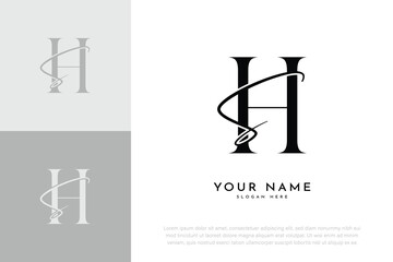 HS SH initial letter handwriting wedding monogram logo