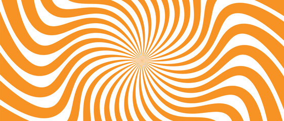 Abstract black and white hypnotic spiral background.