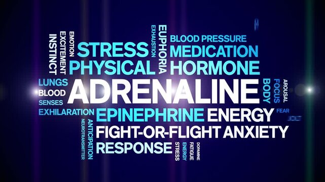 Adrenaline animated word cloud-text design animation tag kinetic typography seamless loop.