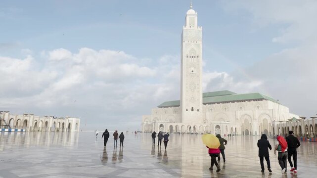 The Hassan II Mosque is a mosque in Casablanca, Morocco.  4K footage ProRes Rec.709