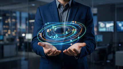 Cluster analysis in marketing and statistical data. Customer segmentation strategy. Marketer analyzing the target market.