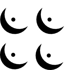 Set of 4 crescent moon icons vector © sk