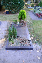 Cemetery in Autumn in the Village Altenwahlingen, Lower Saxony