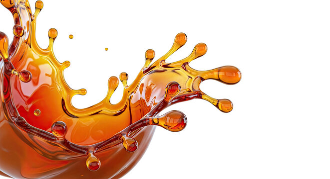 Amber liquid splash
