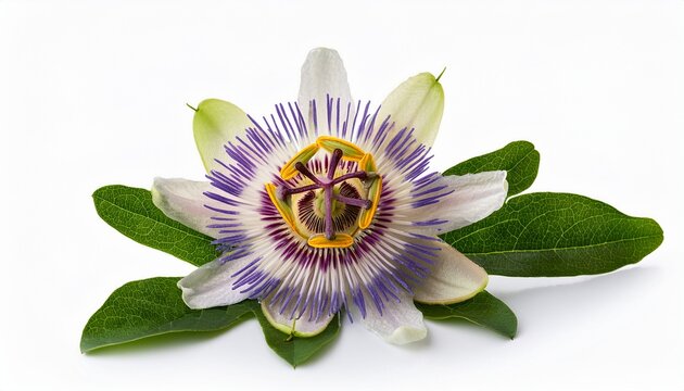 Passiflora Passionflower Isolated On White Background Big Beautiful Flower