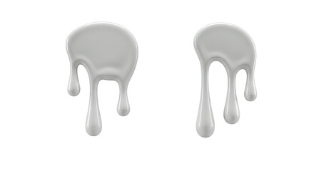 White Liquid Drips on White Background