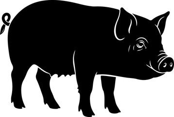 Fototapeta premium Pig silhouette vector illustration