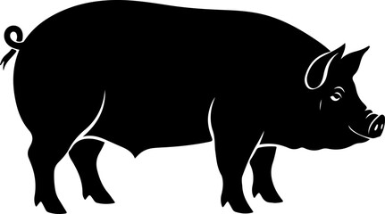 Pig silhouette vector illustration © CraftB