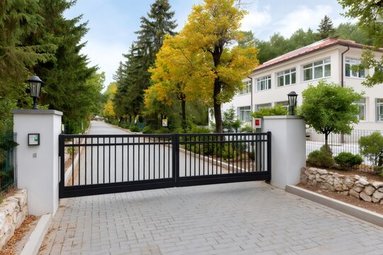 Automatic sliding gate ensuring private property security