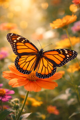 Obraz premium butterfly on a yellow flower