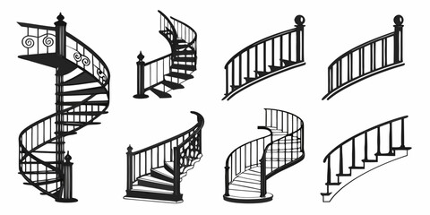 Fototapeta premium A variety of different types of spiral and helical structures and shapes