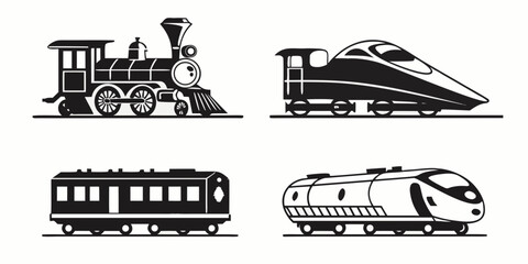 A diverse collection of trains showcasing various designs and eras of rail transport © Tff