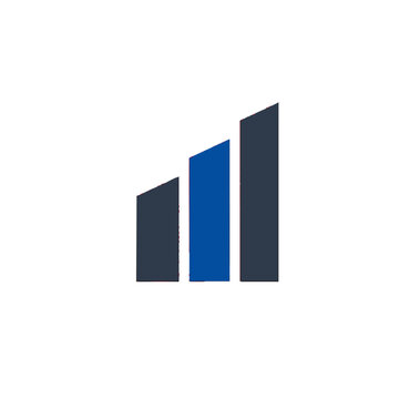 Modern skyscraper vector logo for real estate and architectural construction branding