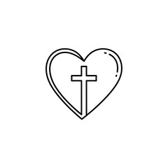 A heart outline with a cross in the center (1)