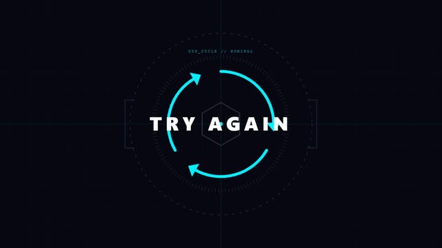 Try Again Animated Motion Graphics Background.