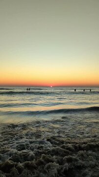 Tranquil Ocean Sunset with Silhouette of Traditional- 4K Cinematic Seascape at cox's bazar