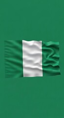 Obraz premium A green and white flag waving on a green background