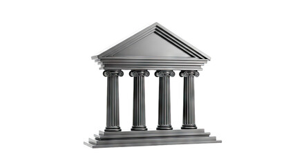 Obraz premium Ancient Greek Temple Facade with Ionic Columns